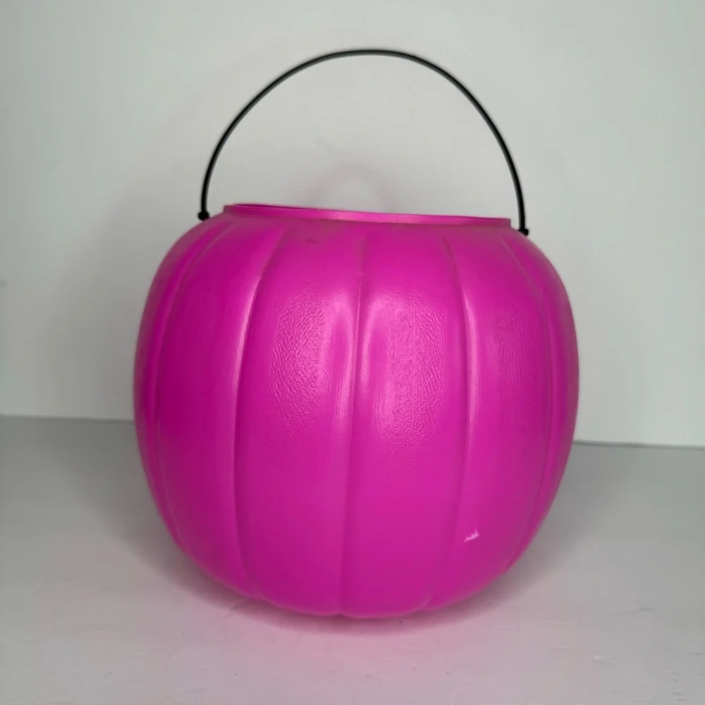 General Foam Plastics Pink Vintage Halloween‎ Jack O Lantern Trick or Treat Pail